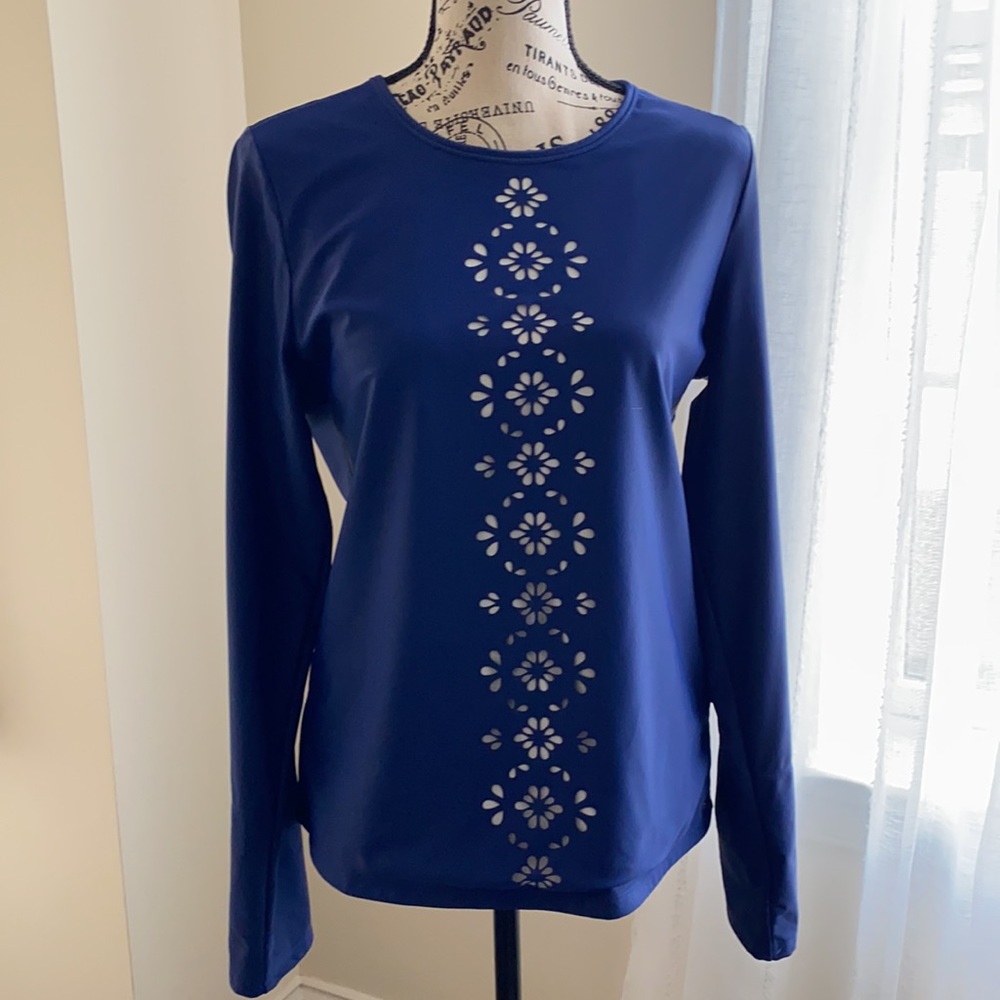 Cabana Life Long Sleeve Rash-guard Swim Top SZ-L